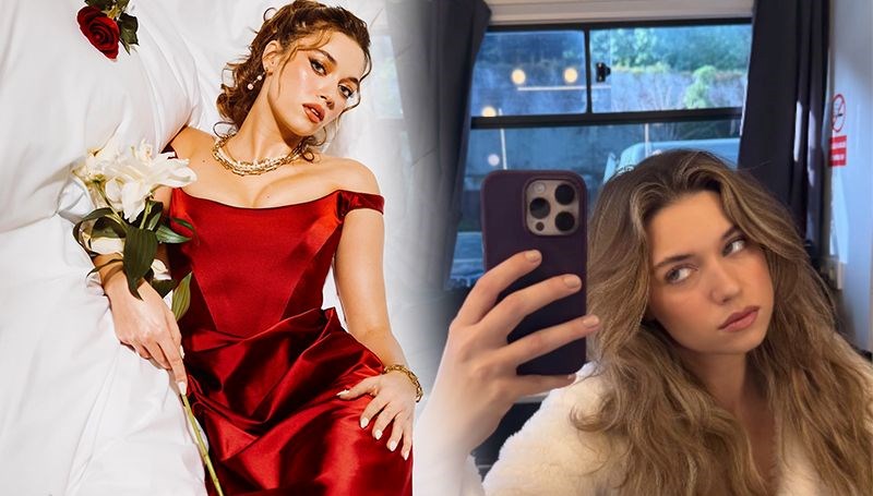 Afra Saraçoğlu’ndan set pozu