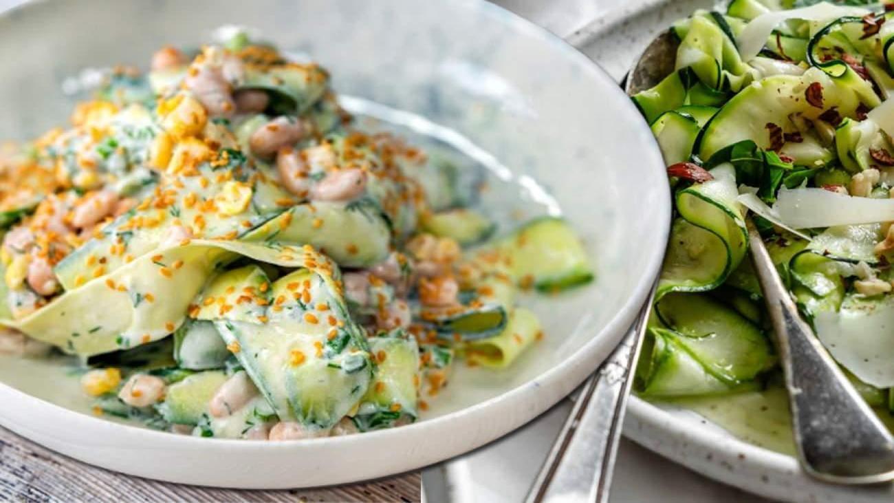 Yoğurt soslu çiğ kabak salatası tarifi