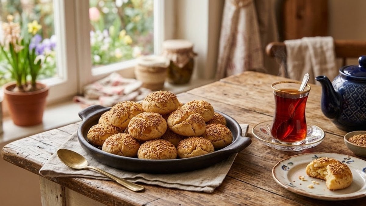 Ağızda dağılan kıyır kıyır susamlı kurabiye tarifi