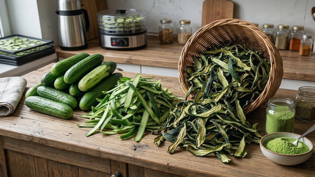 Salatalık kabuklarını kurutun, ek masraftan kurtulun